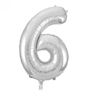 Produktfoto för Sifferballong i silverfolie 86 cm, #6