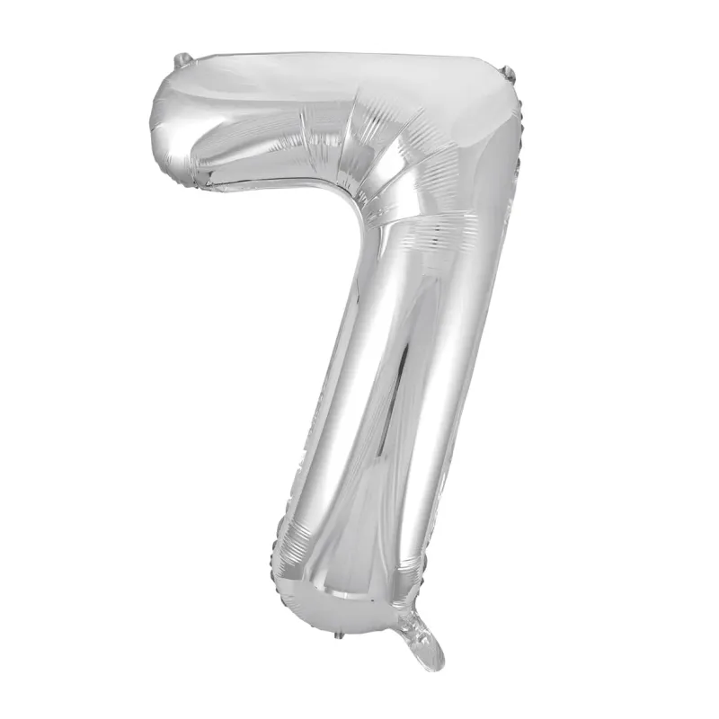 Alternativ bild 0 för Sifferballong i silverfolie 86 cm, #7