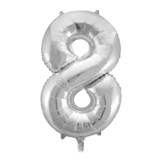 Produktfoto för Sifferballong i silverfolie 86 cm, #8