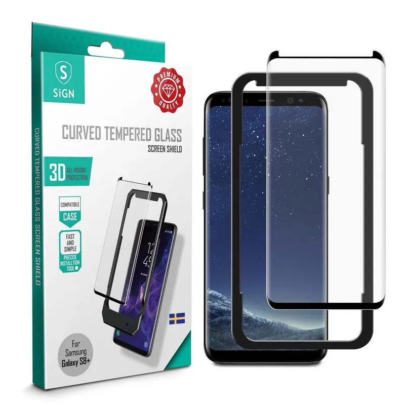 Alternativ bild 0 för SiGN 3D Skärmskydd i Härdat Glas för Samsung Galaxy S8 Plus
