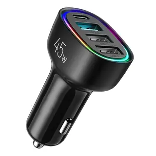 Produktfoto för SiGN 4-Port Billaddare 45W, PD, QC 3.0 - Svart