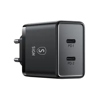 Produktfoto för SiGN Dual USB-C PD Laddare 40W - Svart