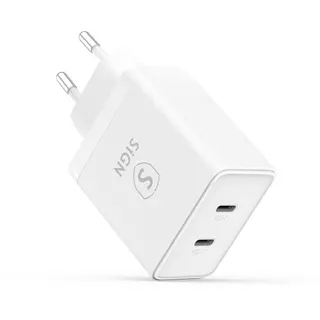 Produktfoto för SiGN Dual USB-C PD Laddare 40W - Vit