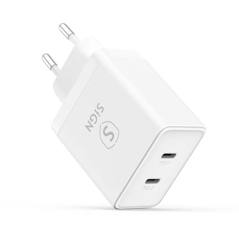 Alternativ bild 0 för SiGN Dual USB-C PD Laddare 40W - Vit