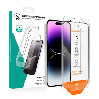 Produktfoto för SiGN Heltäckande Skärmskydd för iPhone 14 Plus & 13 Pro Max + Monteringsram