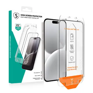 Produktfoto för SiGN Heltäckande Skärmskydd i Härdat Glas för iPhone 14 Pro Max + Monteringsram