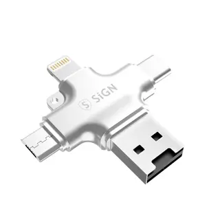 Produktfoto för SiGN Kortläsare för mobil 3 in 1 - USB-minnesexpansion, plug & play - Silver