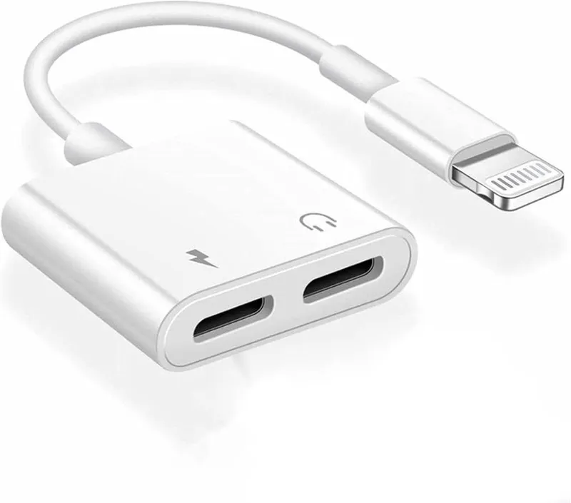 Alternativ bild 0 för SiGN Lightning till 2x Lightning Adapter, 5V, 2A, 10cm - Ladda och Lyssna - Vit