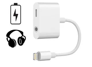 Produktfoto för SiGN Lightning till 3.5mm Adapter för Ljud & Laddning, 12W, 10cm - Vit