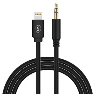 Produktfoto för SiGN Lightning till Aux 3.5mm Ljudkabel, 1m - Svart