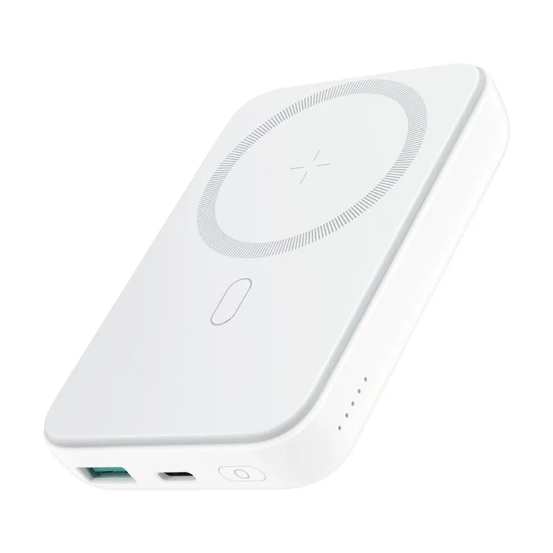 Alternativ bild 0 för SiGN Magnetisk Trådlös Mini Powerbank 10000mAh, USB-C, USB-A, Vit