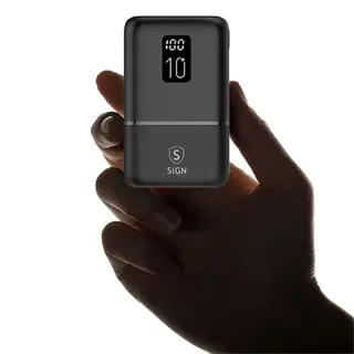 Produktfoto för SiGN Mini Q.C Powerbank med Display 10.000mAh - Svart