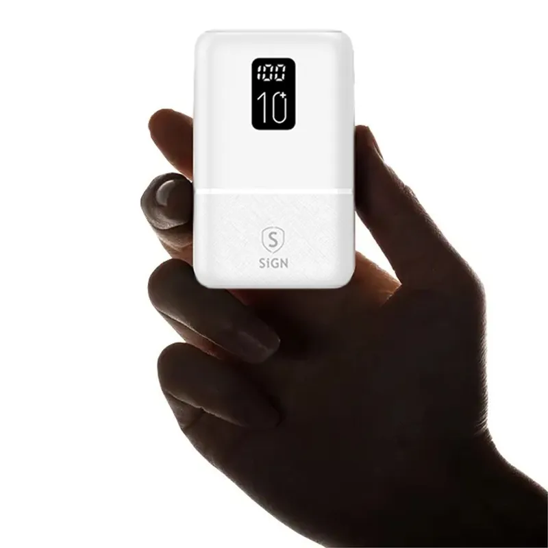 Alternativ bild 0 för SiGN Mini Q.C Powerbank med Display 10.000mAh - Vit