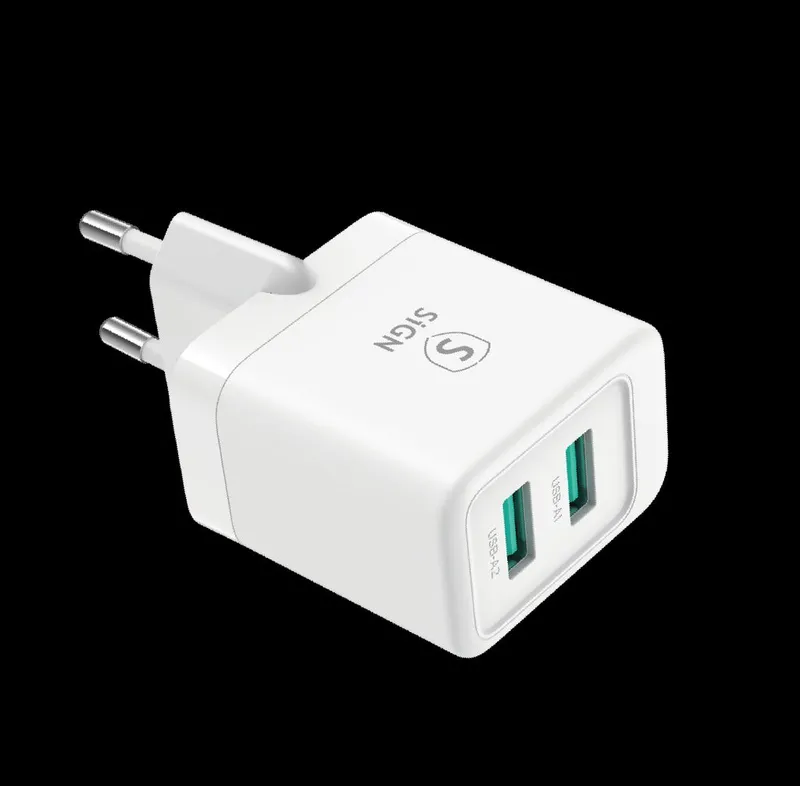 Alternativ bild 0 för SiGN Mini Snabbladdare Dual USB, 2.4A - Vit