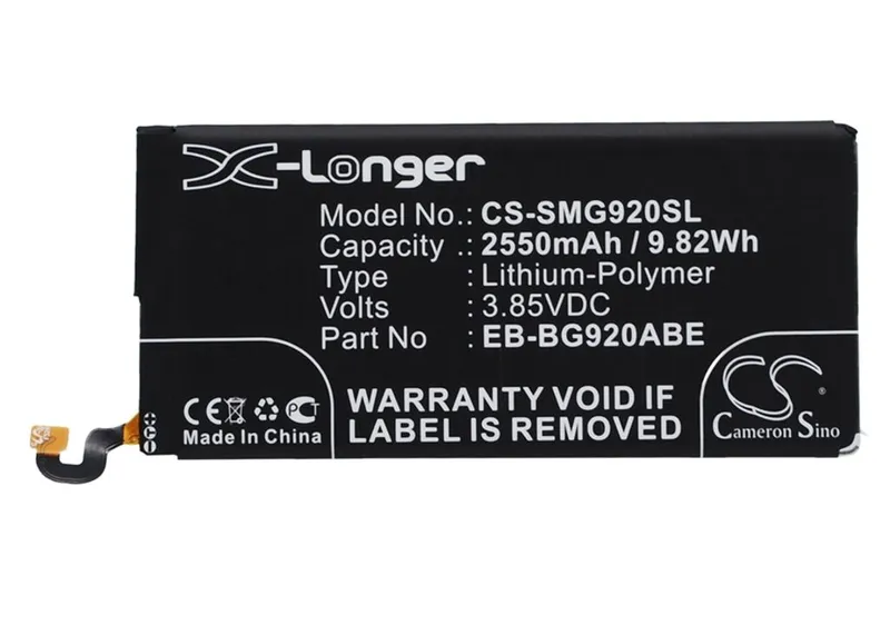 Alternativ bild 0 för SiGN Samsung Galaxy S6 Batteri
