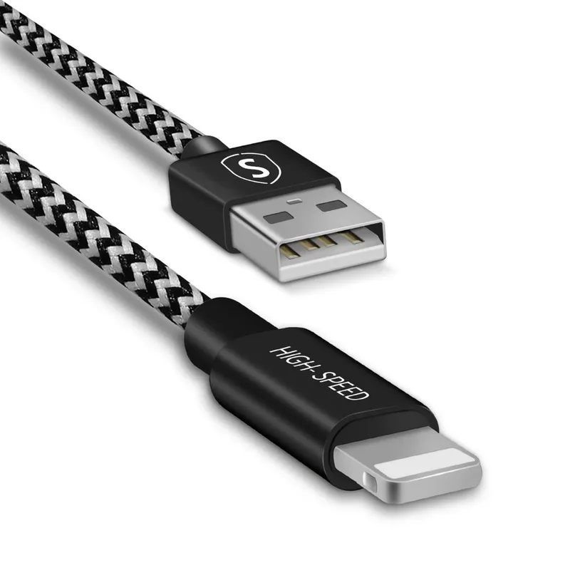 Alternativ bild 0 för SiGN Skin Lightning Kabel 2.4A, 0.25m - Svart/Vit