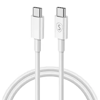 Produktfoto för SiGN Snabbladdningskabel USB-C till USB-C 60W, 3A, 1m USB-C PD - Vit