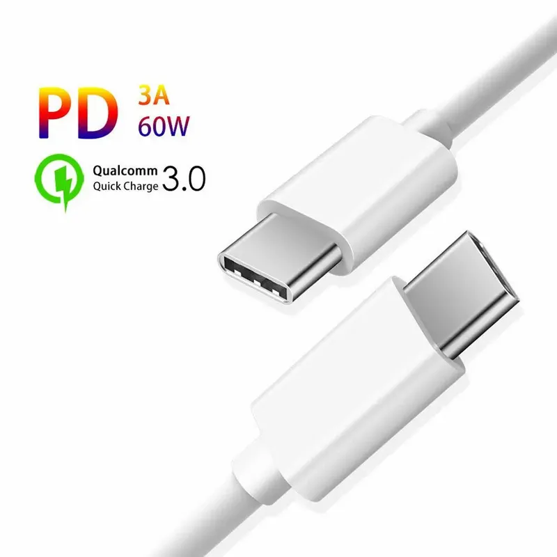 Alternativ bild 0 för SiGN Snabbladdningskabel USB-C till USB-C 60W, 3A, PD, 0.25m - Vit
