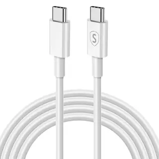 Produktfoto för SiGN Snabbladdningskabel USB-C till USB-C 60W, 3A, PD, 3m - Vit