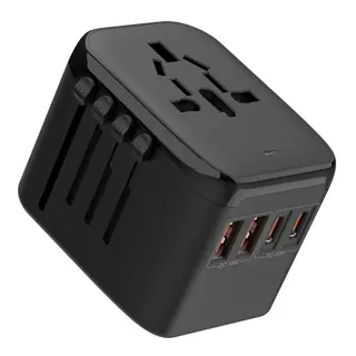 Produktfoto för SiGN Universal Reseadapter med USB-portar, 20W - Svart
