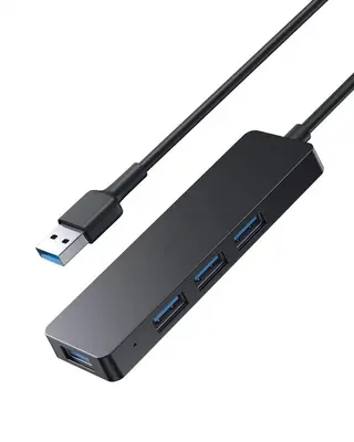Produktfoto för SiGN USB-A Hubb, 4xUSB-A 3.0 - Svart