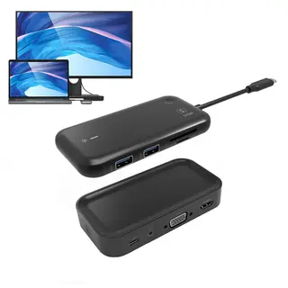 Produktfoto för SiGN USB-C-hub + Bildöverföring till TV via Bluetooth 1080p, 10w - Svart