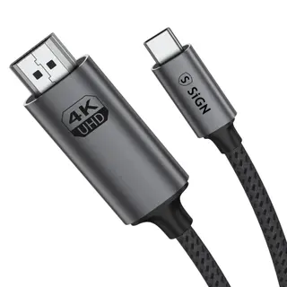 Produktfoto för SiGN USB-C till HDMI 4K 60Hz kabel, 2m – Svart
