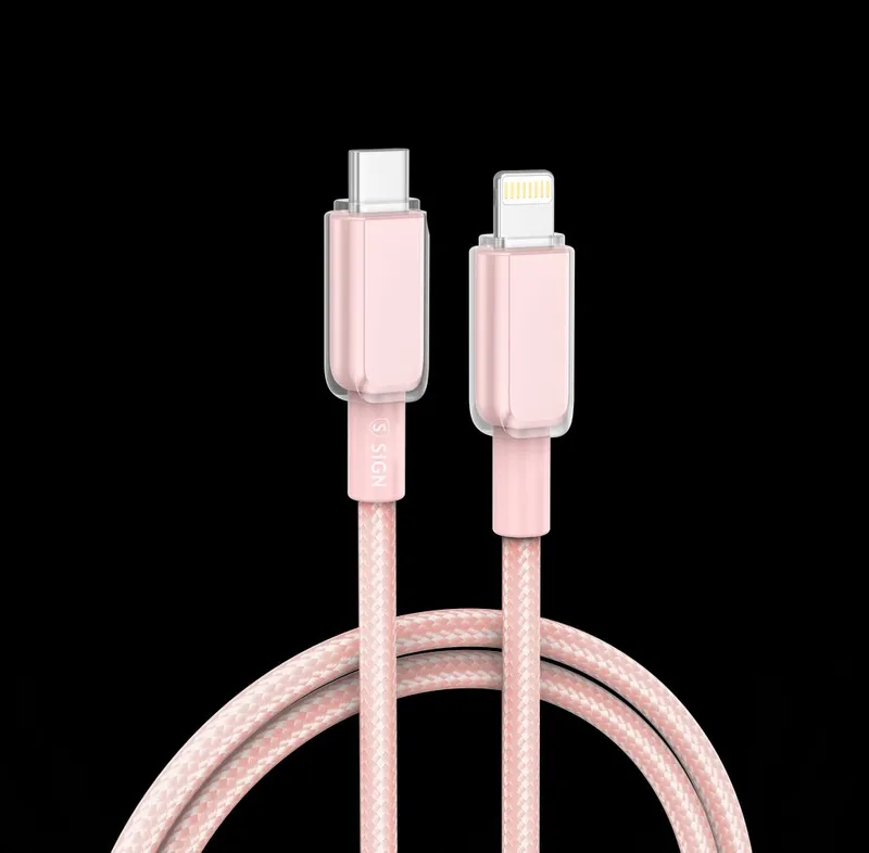 Alternativ bild 0 för SiGN USB-C till Lightning-kabel 30W, 1m - Rosa