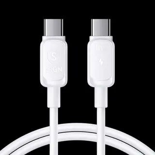 Produktfoto för SiGN USB-C till USB-C Kabel 100W, 1.2m - Vit