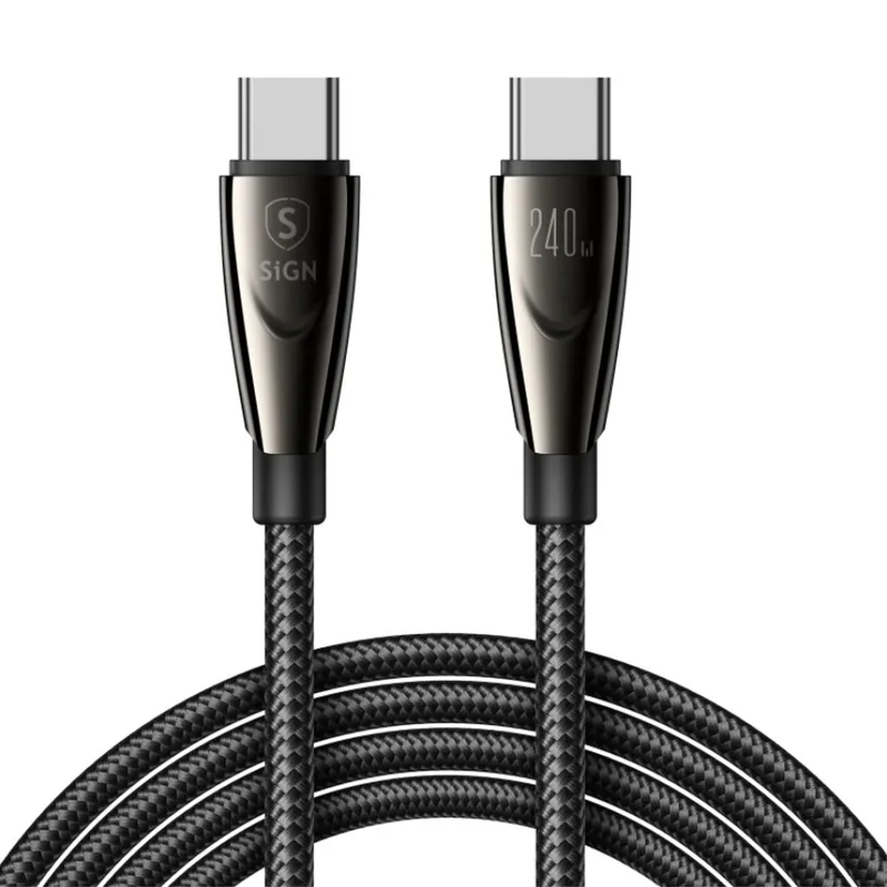 Alternativ bild 0 för SiGN USB-C till USB-C Kabel 240W, 1.2m - Svart