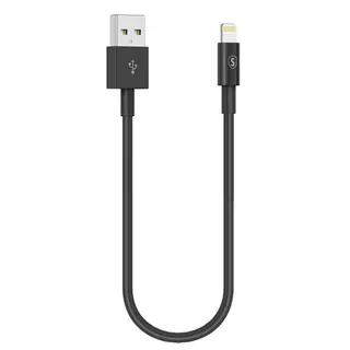 Produktfoto för SiGN USB kabel med Lightning 2.4A, för iPhone & iPad, 25cm - Svart