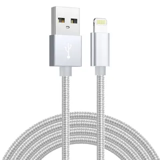 Produktfoto för SiGN USB till Lightning Kabel, 2.4A, 2m, Nylon - Silver