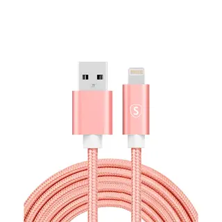 Produktfoto för SiGN USB till Lightning Kabel, 2.4A, 3m, Nylon - Rosa