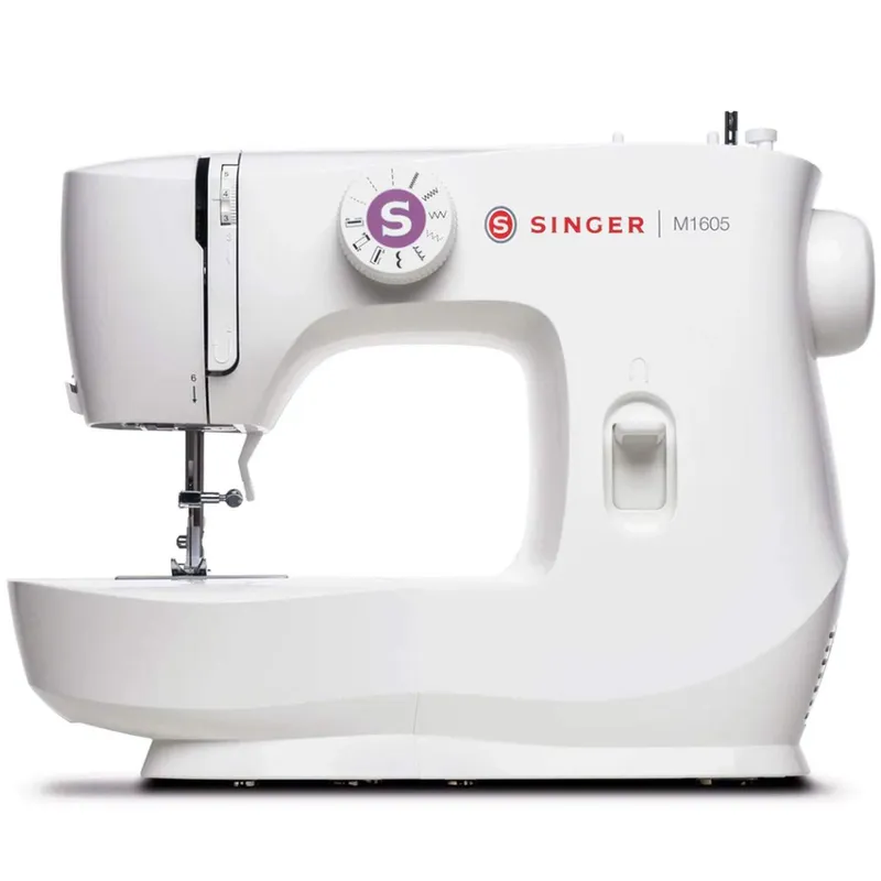 Bild 1 för SINGER M1605, Vit, Sy, 4 Steg, Rotations-, Elektrisk, Knapphålsfot, Zipper foot