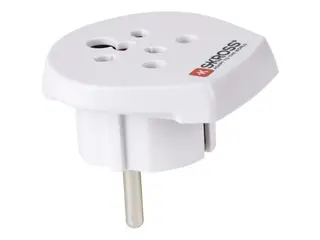 Produktfoto för Skross 1.500217-E, Typ C (Europlug), Universal, Typ D (UK), Typ H (IL), Typ K (DK), 100 - 250 V, 10 A, Vit