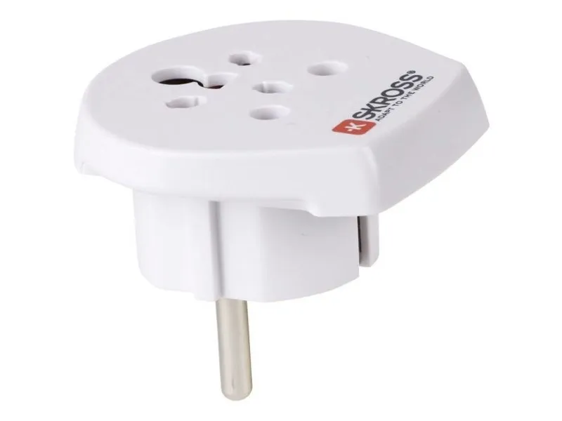 Alternativ bild 0 för Skross 1.500217-E, Typ C (Europlug), Universal, Typ D (UK), Typ H (IL), Typ K (DK), 100 - 250 V, 10 A, Vit