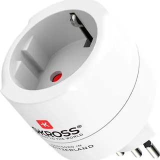 Produktfoto för Skross 1.500272, Typ C (Europlug), Universal, 100-250 V, 10 A, Vit, 2500 W