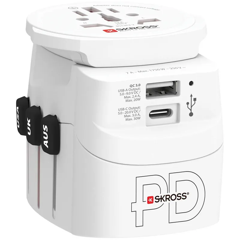 Bild 1 för Skross 61663, Universal, Universal, 100 - 250 V, Vit, 1750 W, 2,4 A