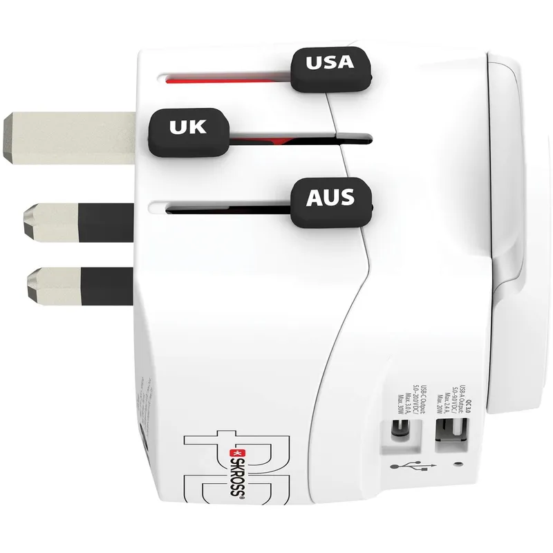 Bild 2 för Skross 61663, Universal, Universal, 100 - 250 V, Vit, 1750 W, 2,4 A
