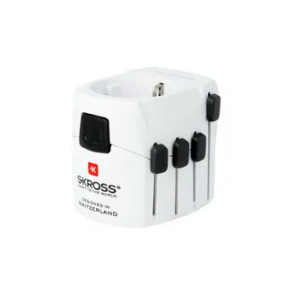 Produktfoto för Skross PRO, Universal, Universal, Typ C (Europlug), Typ E (FR), Typ F, Typ B, Typ G (UK), Typ I (AU), Typ J (CH), Typ L (IT), Typ N (BR), 100 – 250, 7 A