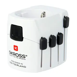 Produktfoto för Skross PRO, Universal, Universal, Typ C (Europlug), Typ E (FR), Typ F, Typ B, Typ G (UK), Typ I (AU), Typ J (CH), Typ L (IT), Typ N (BR), 100 – 250, 7 A