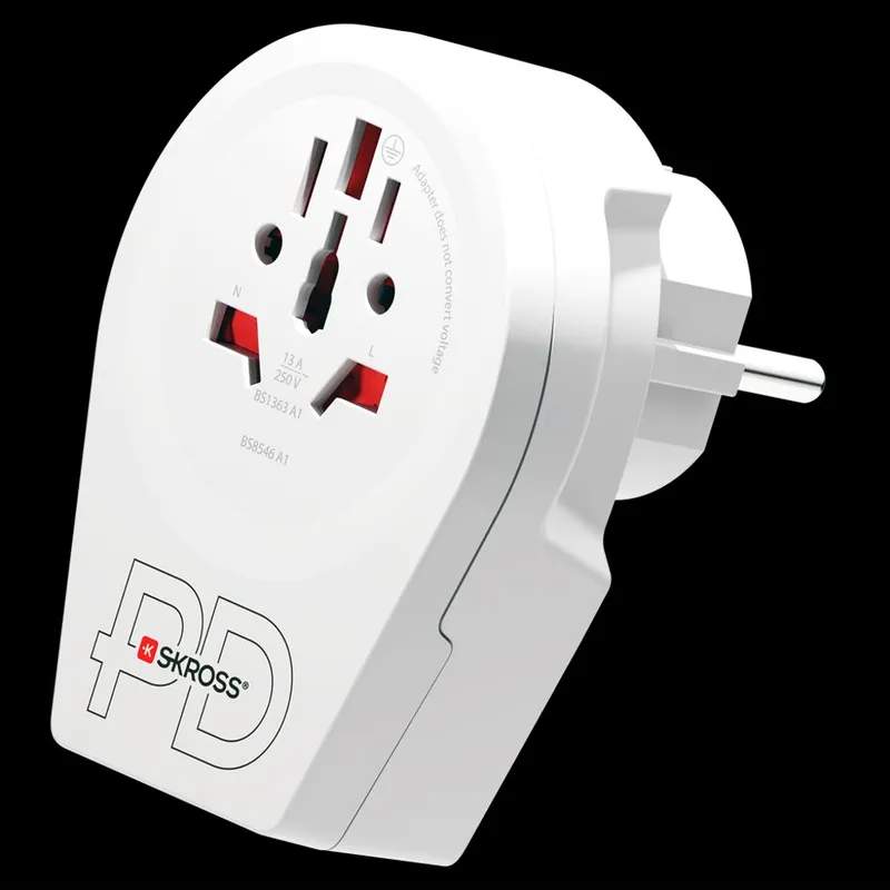 Alternativ bild 0 för SKROSS Reseadapter Världen till Europa USB-A/USB-C 20W Jordad