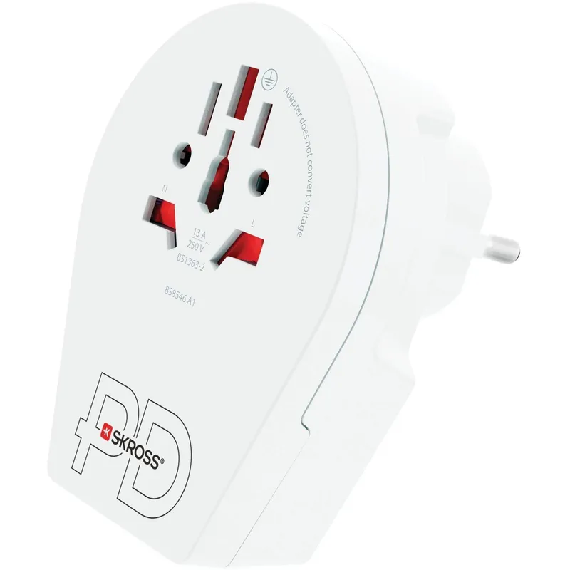 Bild 2 för Skross Univeral till Europa USB C20PD reseadapter - Vit
