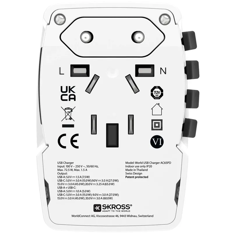 Bild 2 för Skross Univeral USB-laddare 65W PD, med USB-C till USB-C-kabel