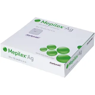 Produktfoto för Skumförband silver silikon Mepilex Ag - 10x10cm - 5 st