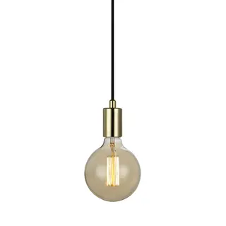Produktfoto för Sky pendel mässing, 3,5 meter textilsladd, krokupphängning för max. 60W glödlampa eller motsvarande. Levereras utan ljuskälla