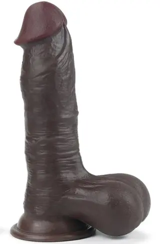 Produktfoto för Sliding Skin Dual Layer Dong Brown 19,5cm Dildo