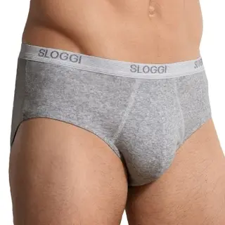 Produktfoto för Sloggi Kalsonger 2P For Men Basic Midis Grå bomull Medium Herr