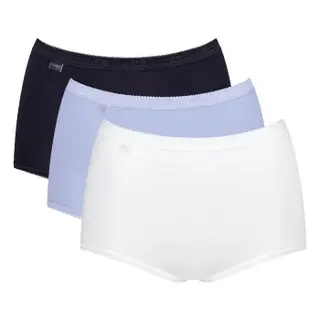 Produktfoto för Sloggi Trosor 3P Basic Plus Maxi Colored Ljusblå/Vit bomull 52 Dam
