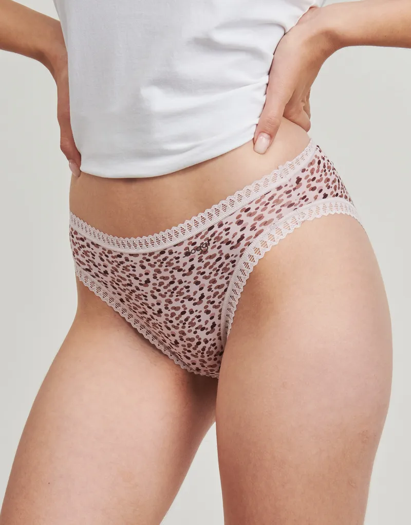 Bild 4 för Sloggi Trosor 3P GO Crush High Leg Briefs Sand/rosa bomull XX-Large Dam